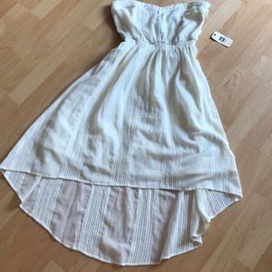 Quicksilver sweetheart hi low cream dress szL nwt